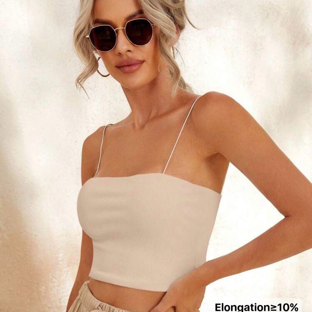 Elegant Cream Spaghetti Strap Top